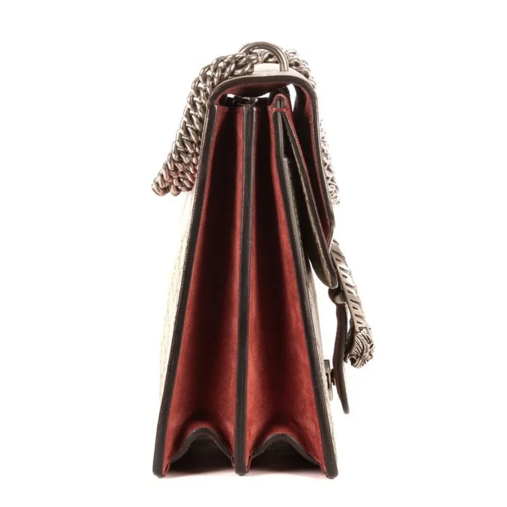 Gucci Blooms Dionysus Beige Burgundy Supreme Canvas Shoulder Bag - Picture 4 of 10